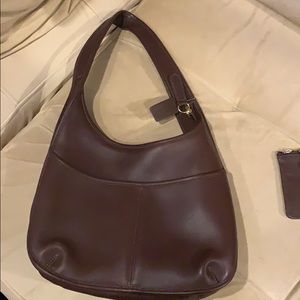 Coach leather bag with leather wallet sold as set